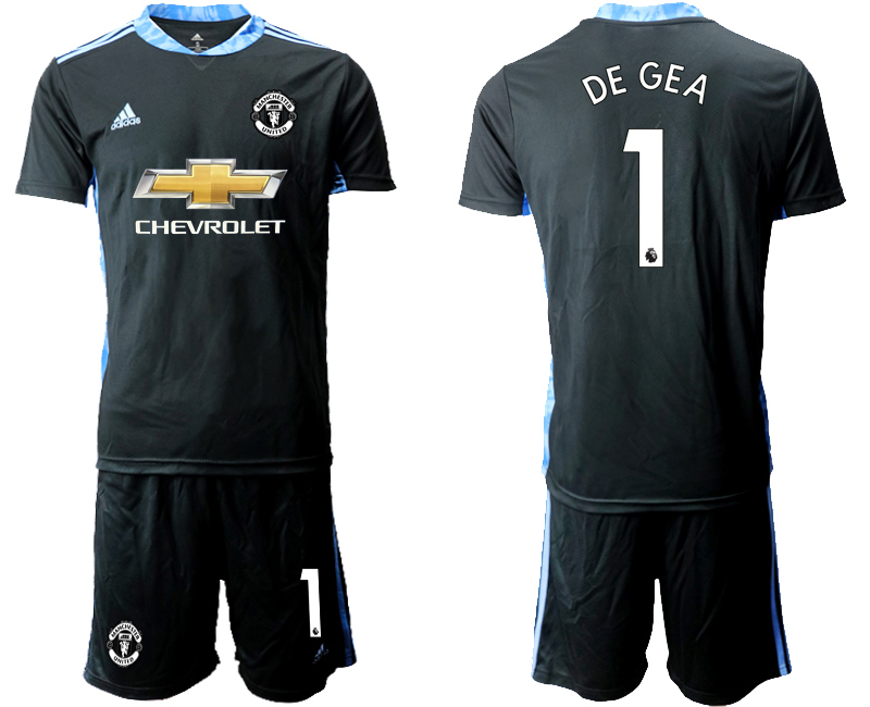 Men 2020-2021 club Manchester United black goalkeeper #1 Soccer Jerseys->manchester united jersey->Soccer Club Jersey